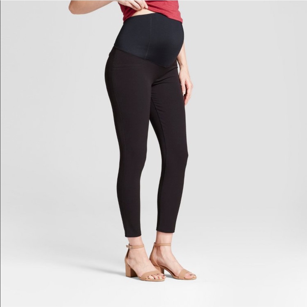 Isabel Mid-Rise Crossover Panel Cropped Skinny Maternity Trousers Size 18